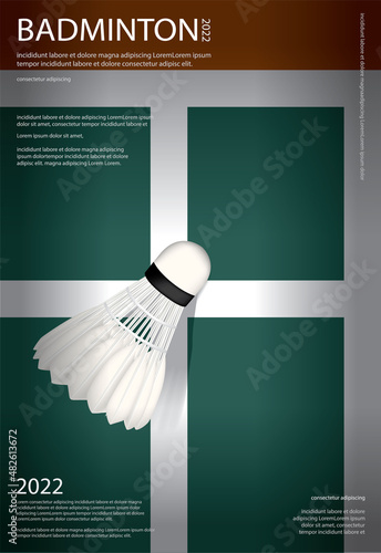 Badminton Championship Poster Vector illustration