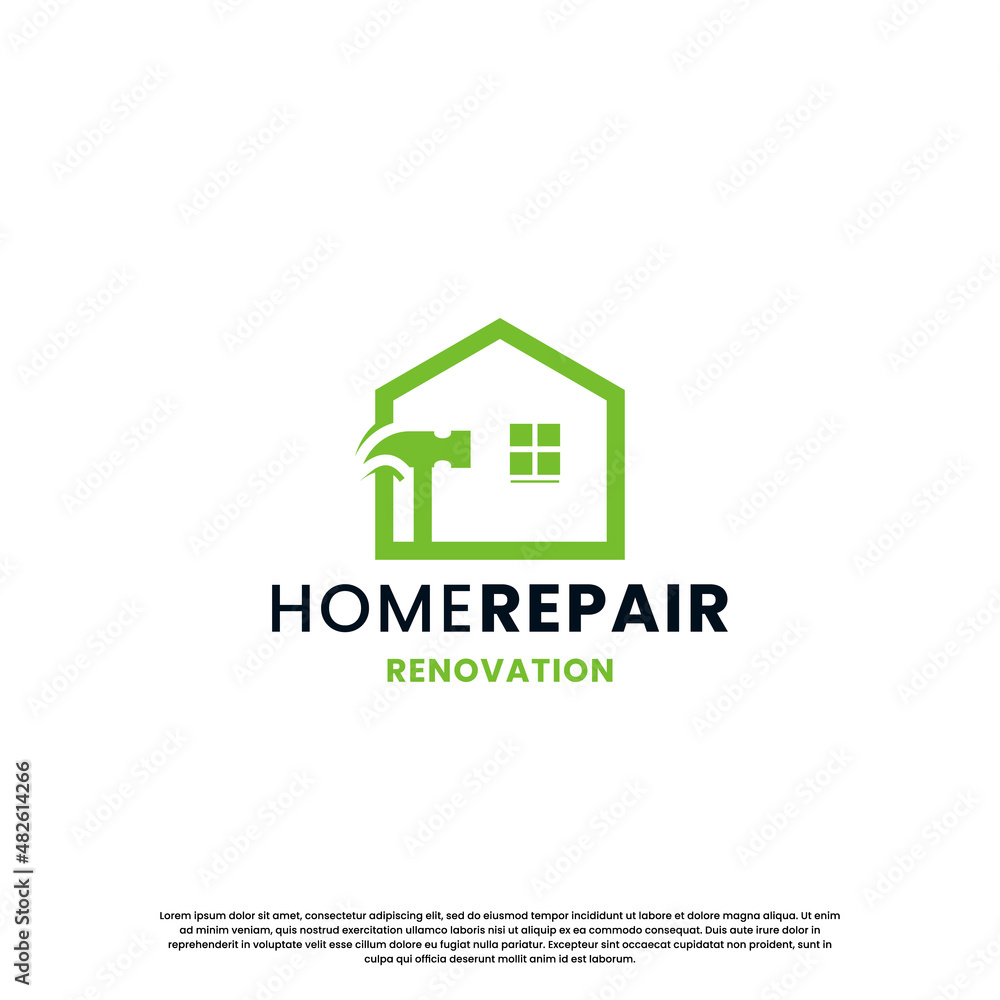 house renovation logo design. home repair logo template. build house logo modern creative. house renovation logo design. home repair logo template. build house logo modern creative.