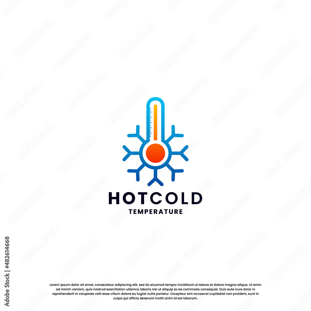 hot and cold logo design for temperature. snow and flame icon combination hot and cold logo design for temperature. snow and flame icon combination