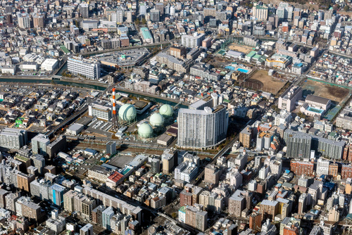 相模鉄道の平沼橋駅付近を空撮 photo