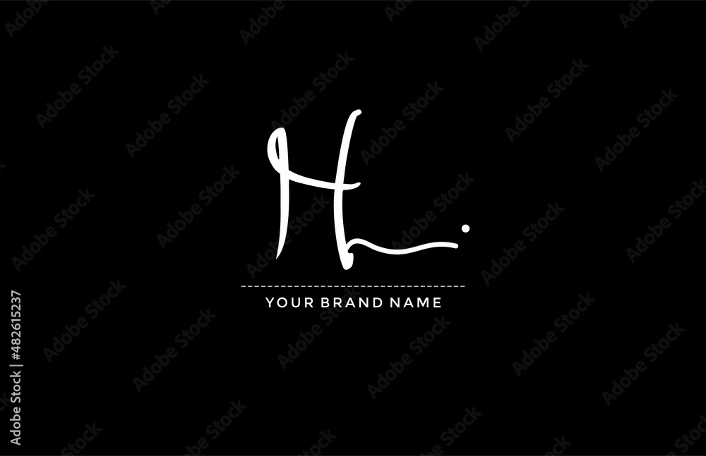 Minimalist Signature Lettering Initial H Logo Design
