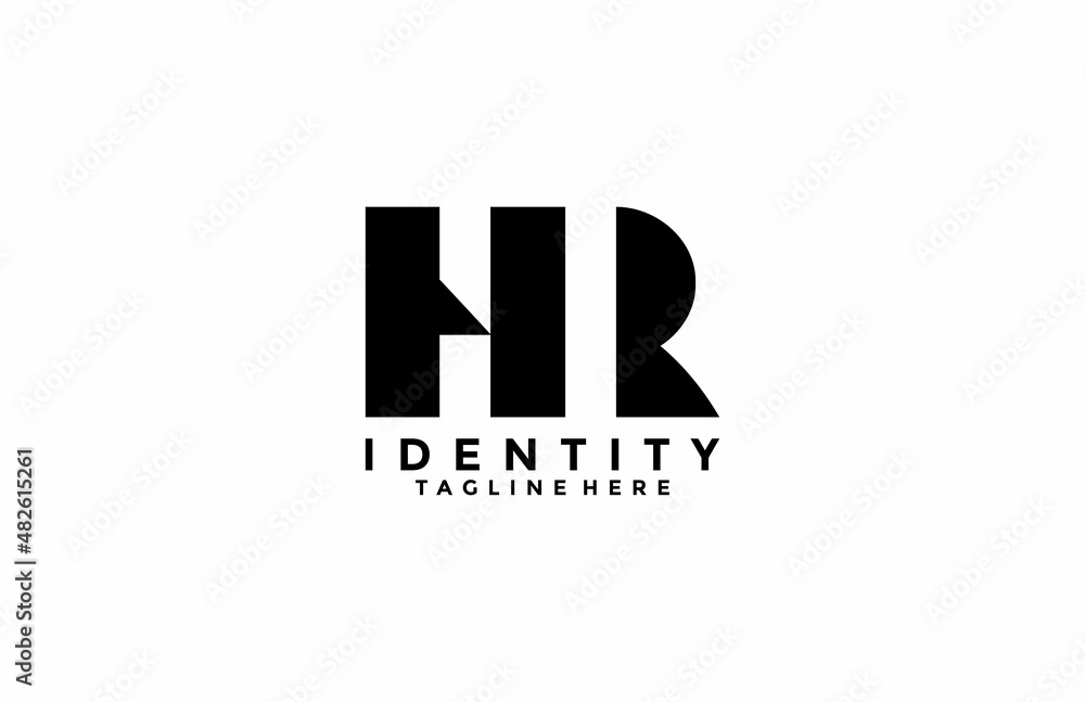 Minimalism Initial HR Logogram Design Vector Minimalism Initial HR Logogram Design Vector