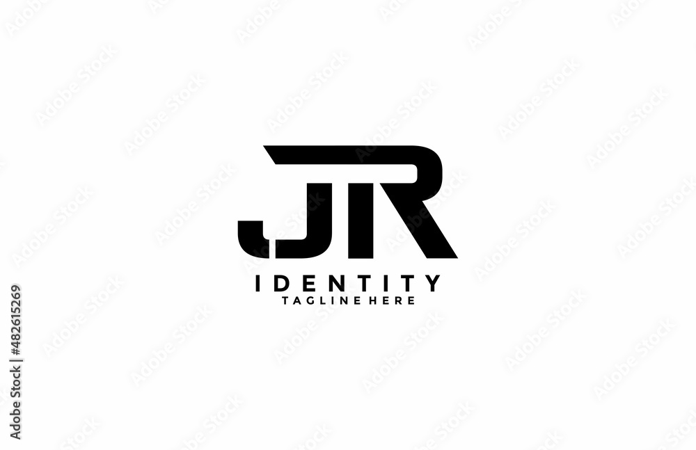 Minimalism Initial JR Logogram Design Vector