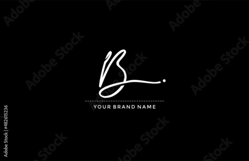 Minimalist Signature Lettering Initial B Logo Design