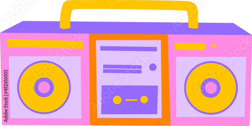 Retro tape recorder audio cassette icon vector illustration design