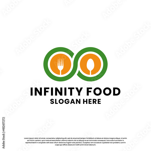 infinity food logo design for restaurant business company