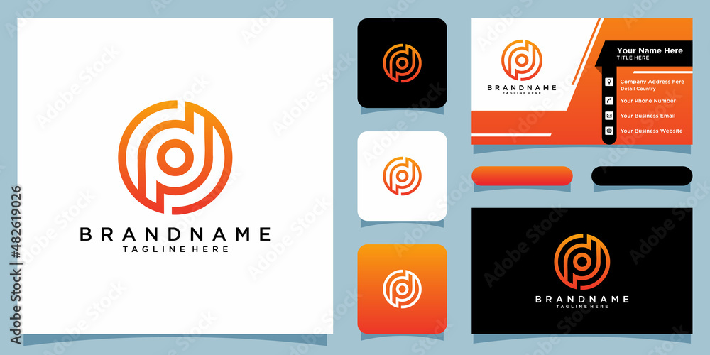 Letter DP circle logo icon design vector, monogram logo with business ...