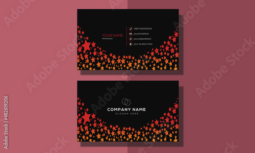 Simple gradient star business card template