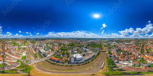city of worms germany aerial vr enviroment equirectangular