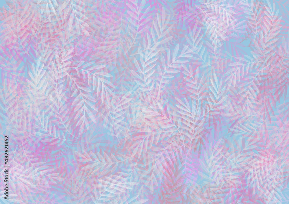 Watercolor provence Background. Pink and blue Backdrop. Whitr leaves Watercolor provence Background. Pink and blue Backdrop. Whitr leaves