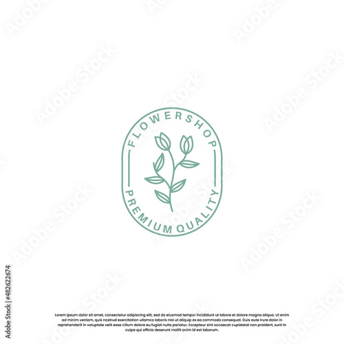 flower shop logo design vintage. logo for plant and flower business