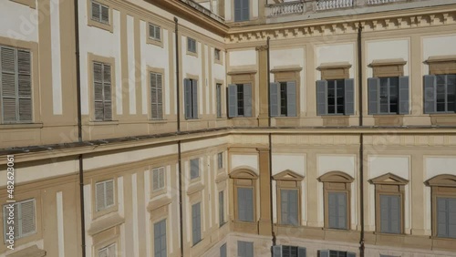 4k Aerial footage drone view of Manor Villa Reale Monza, Lombardia Italy
