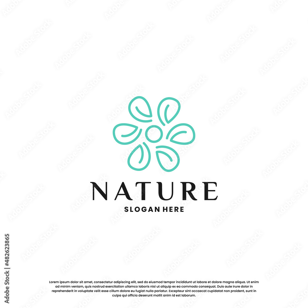 beauty nature logo design with flower and plant element. beauty nature logo design with flower and plant element.