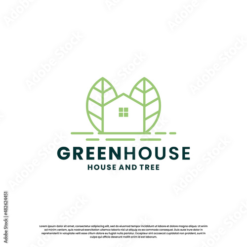 green house logo design. modern eco house logo for your business