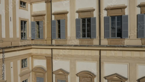 4k Aerial footage drone view of Manor Villa Reale Monza, Lombardia Italy
