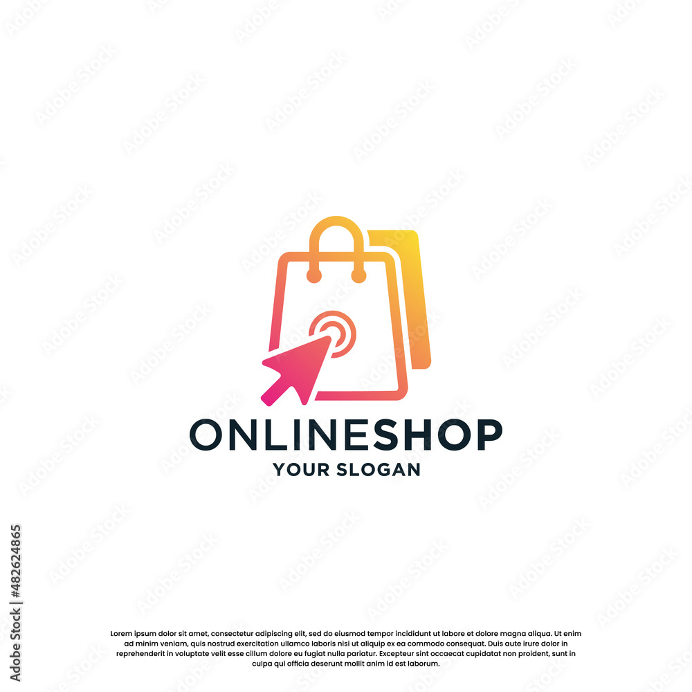 online shopping logo design. quick shopping store logo template online shopping logo design. quick shopping store logo template