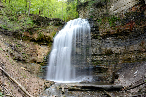 A small waterfall in the woods near Hamilton, Ontario.