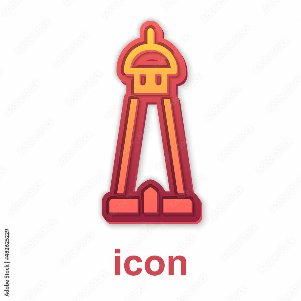 Gold Mosque tower or minaret icon isolated on white background. Vector Gold Mosque tower or minaret icon isolated on white background. Vector