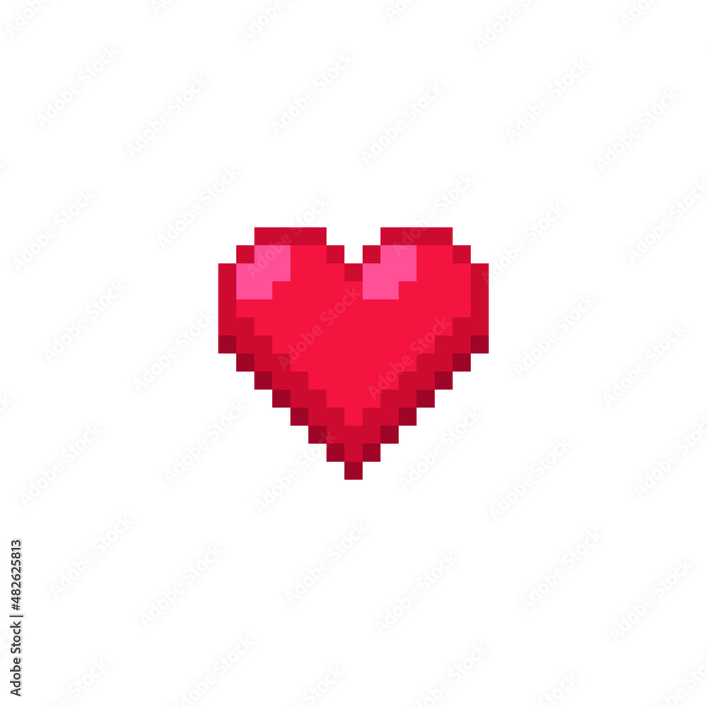 Red Love Heart love symbol icon like isolated pixel art vector illustration. Game assets 8-bit sprite. Design for stickers, web, mobile app. Red Love Heart love symbol icon like isolated pixel art vector illustration. Game assets 8-bit sprite. Design for stickers, web, mobile app.