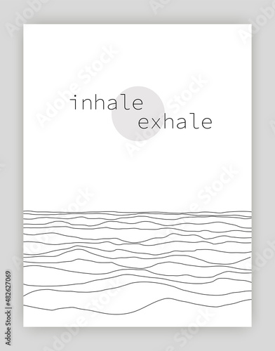 minimalistic line art poster of the sea