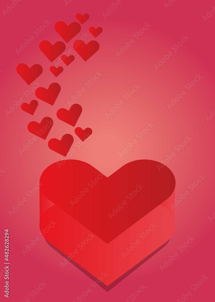 Heart background illustration for Valentine, birthday, celebration and holiday.