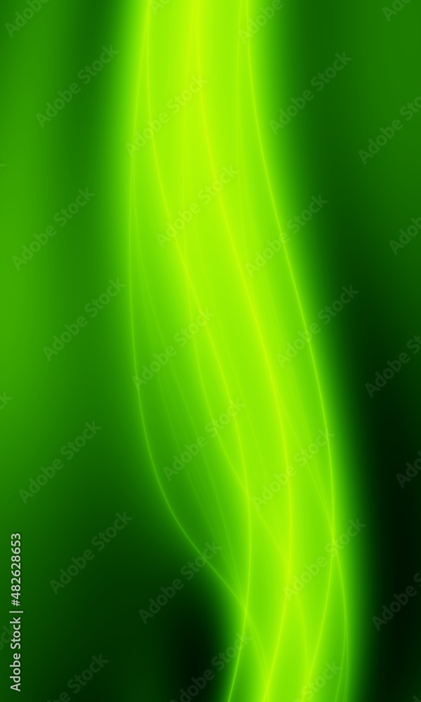 Obraz premium Flame fluid green color abstract phone wallpaper