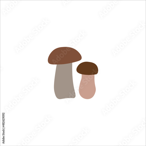 white mushrooms icon, vector, illustration, 10 eps