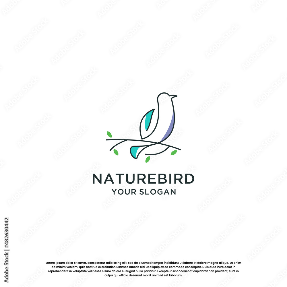 modern bird line logo design. minimalist bird logo template. modern bird line logo design. minimalist bird logo template.