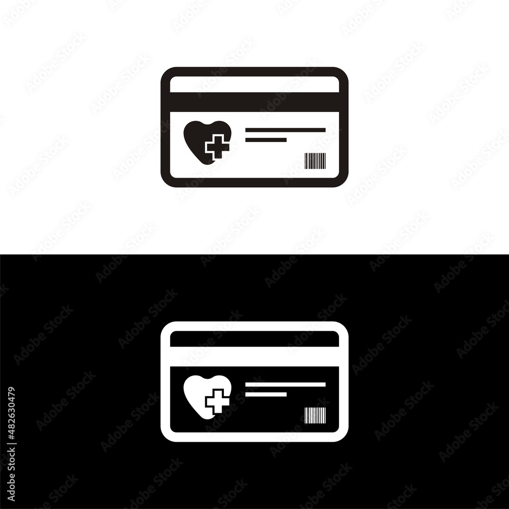 Medical insurance card icon isolated on white background Medical insurance card icon isolated on white background