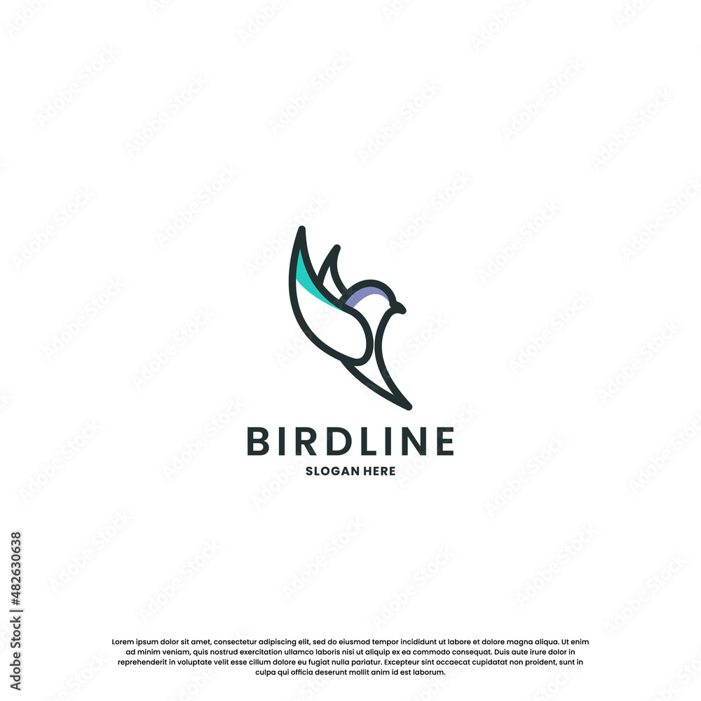 modern bird line logo design. minimalist bird logo template. modern bird line logo design. minimalist bird logo template.