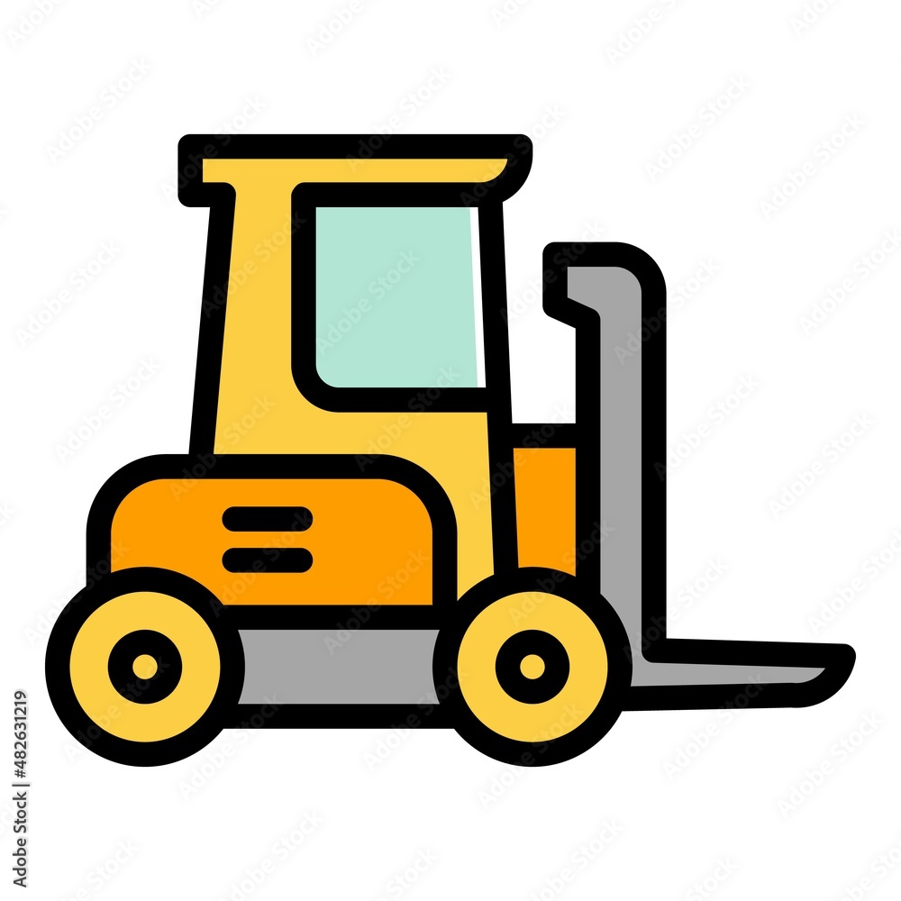Forklift machine icon outline vector. Farm machine. Combine vehicle Forklift machine icon outline vector. Farm machine. Combine vehicle