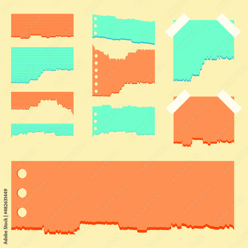 simple torn paper collection vector