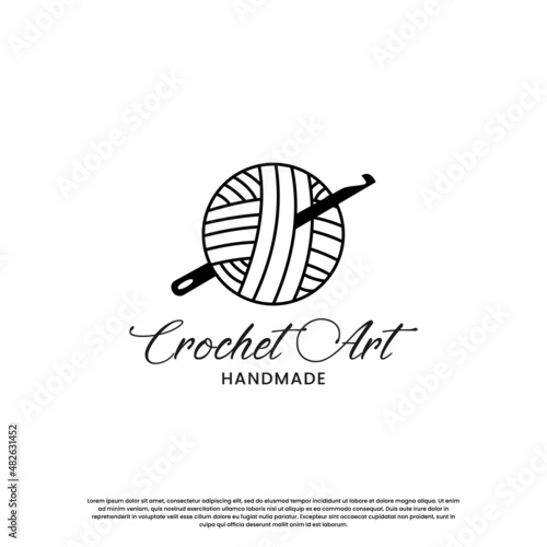 Handmade crochet and knitting logo design. For business authors of handicraft products.