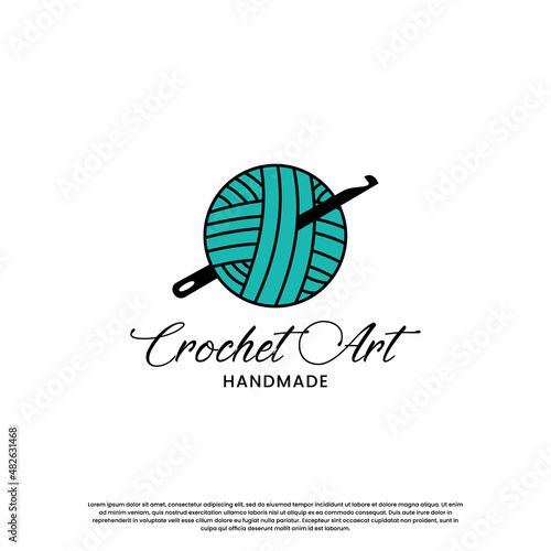 Handmade crochet and knitting logo design. For business authors of handicraft products.