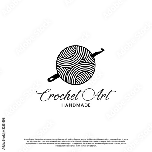 Handmade crochet and knitting logo design. For business authors of handicraft products.