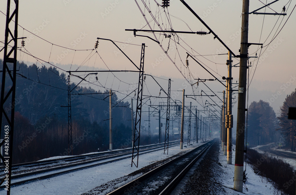 railroad in winter