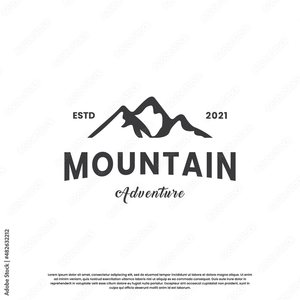 retro mountain logo design template. hill explore adventure logo vintage. retro mountain logo design template. hill explore adventure logo vintage.