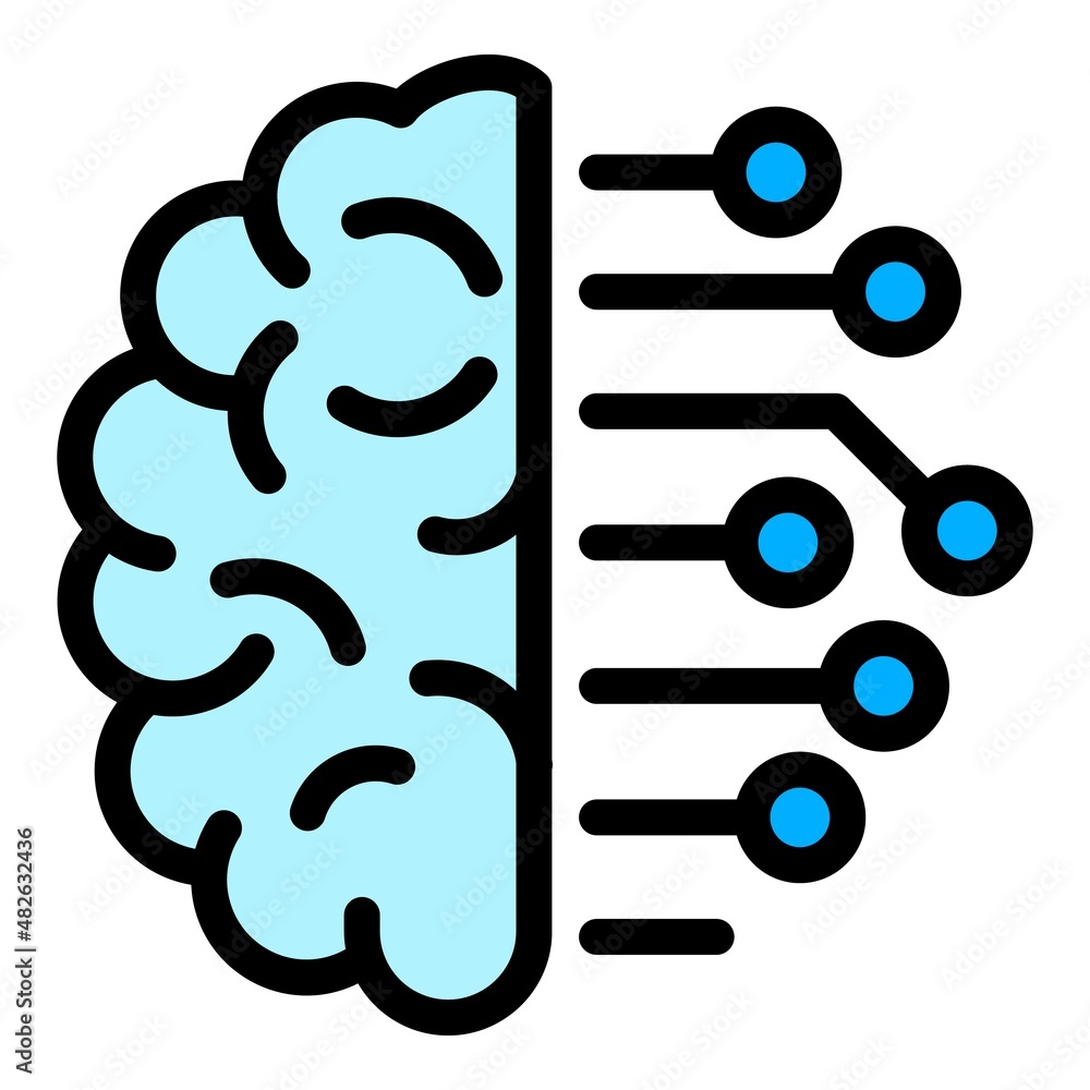 Science ai icon outline vector. Artificial brain. Network machine Science ai icon outline vector. Artificial brain. Network machine