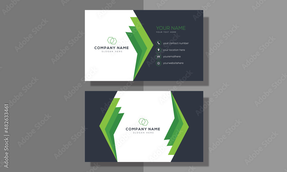 simple green business card template simple green business card template