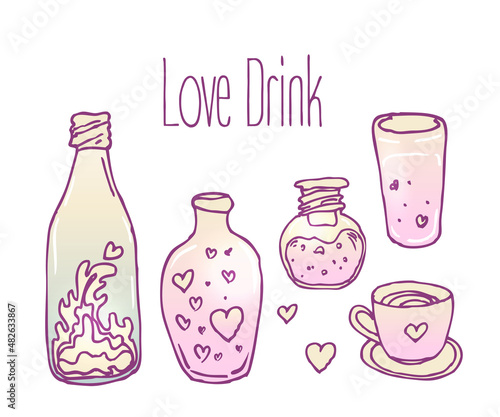 Love potion. Vector illustration.