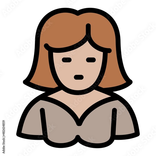 Girl barista icon outline vector. Coffee drink. Machine cold
