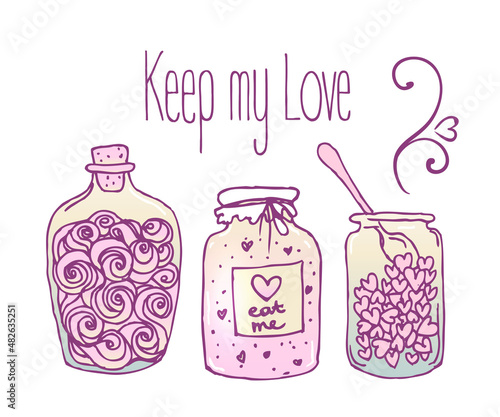 Love potion. Vector illustration.