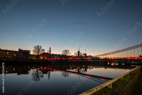 Evening view over River Clyde in Glasgow