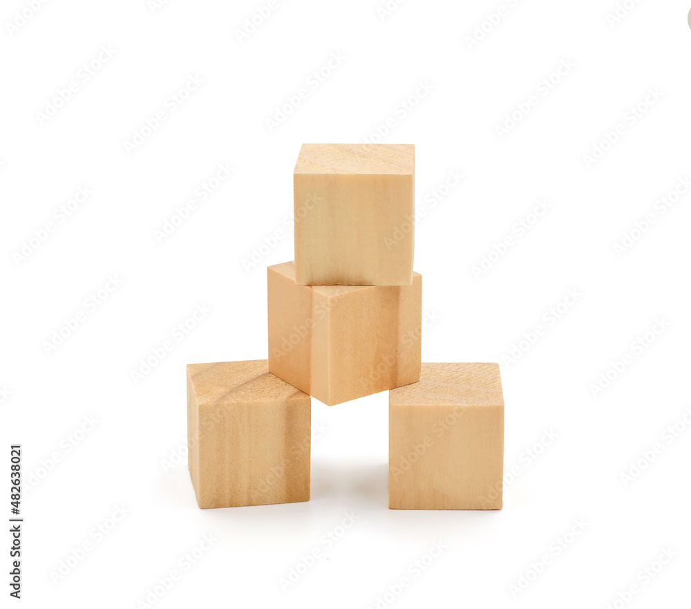 Obraz premium woodblock, square cube geometric