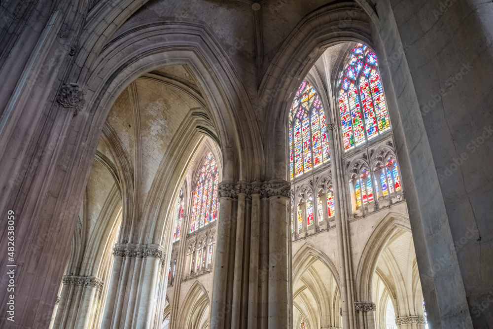 Beautiful cathedral interior in France