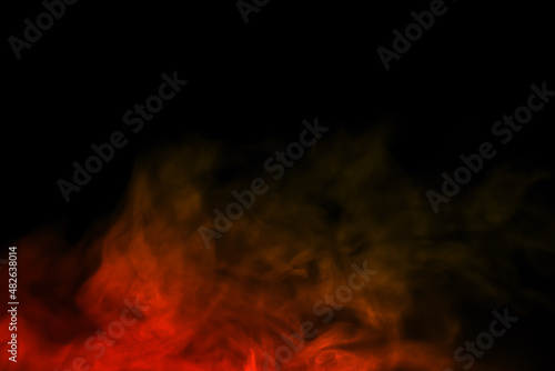 colorful smoke steam isolated black background 