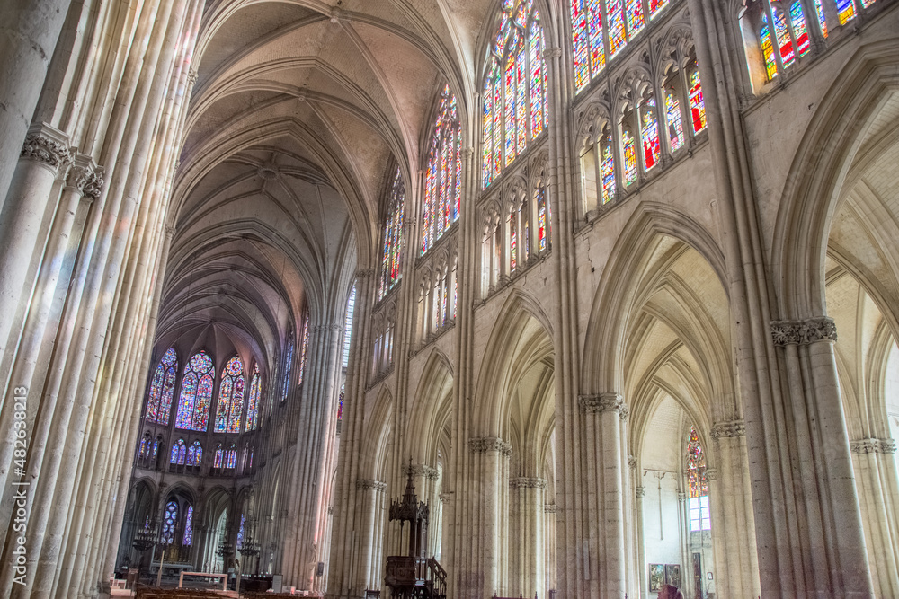 Beautiful cathedral interior in France