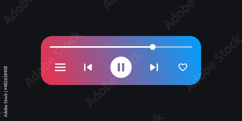 Music Streaming Widget Interface Design. User Interface Concept for Music Player