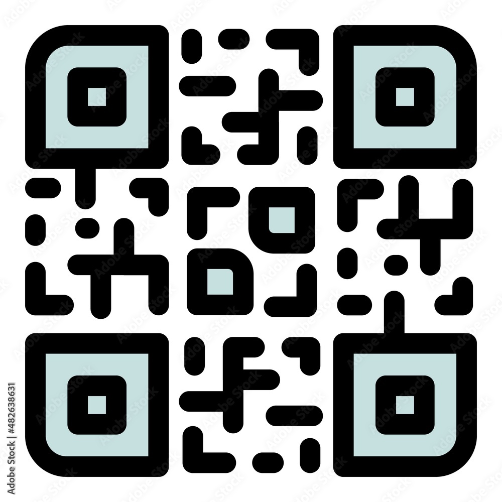 Online qr code icon outline vector. Mobile scan. Smartphone device Online qr code icon outline vector. Mobile scan. Smartphone device
