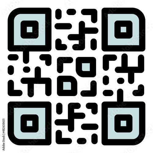 Online qr code icon outline vector. Mobile scan. Smartphone device